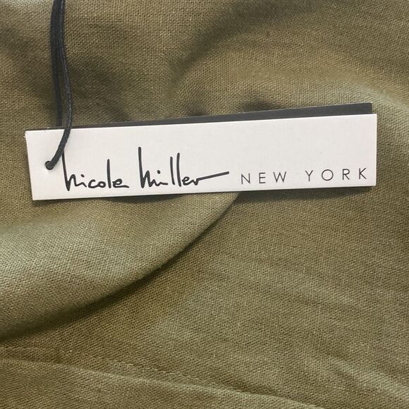 Nicole Miller 100% Linen V-Neck Button with Pockets Romper Green size Large - Picture 9 of 10